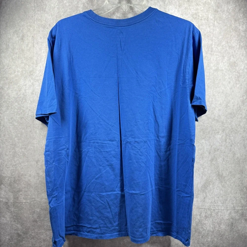 Nike‎ Shirt Mens XL Blue Athletic Cut Tee Dri-Fit Logo Graphic Short Sleeve Top